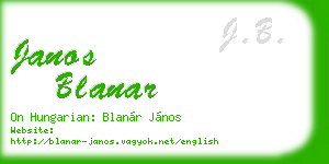 janos blanar business card